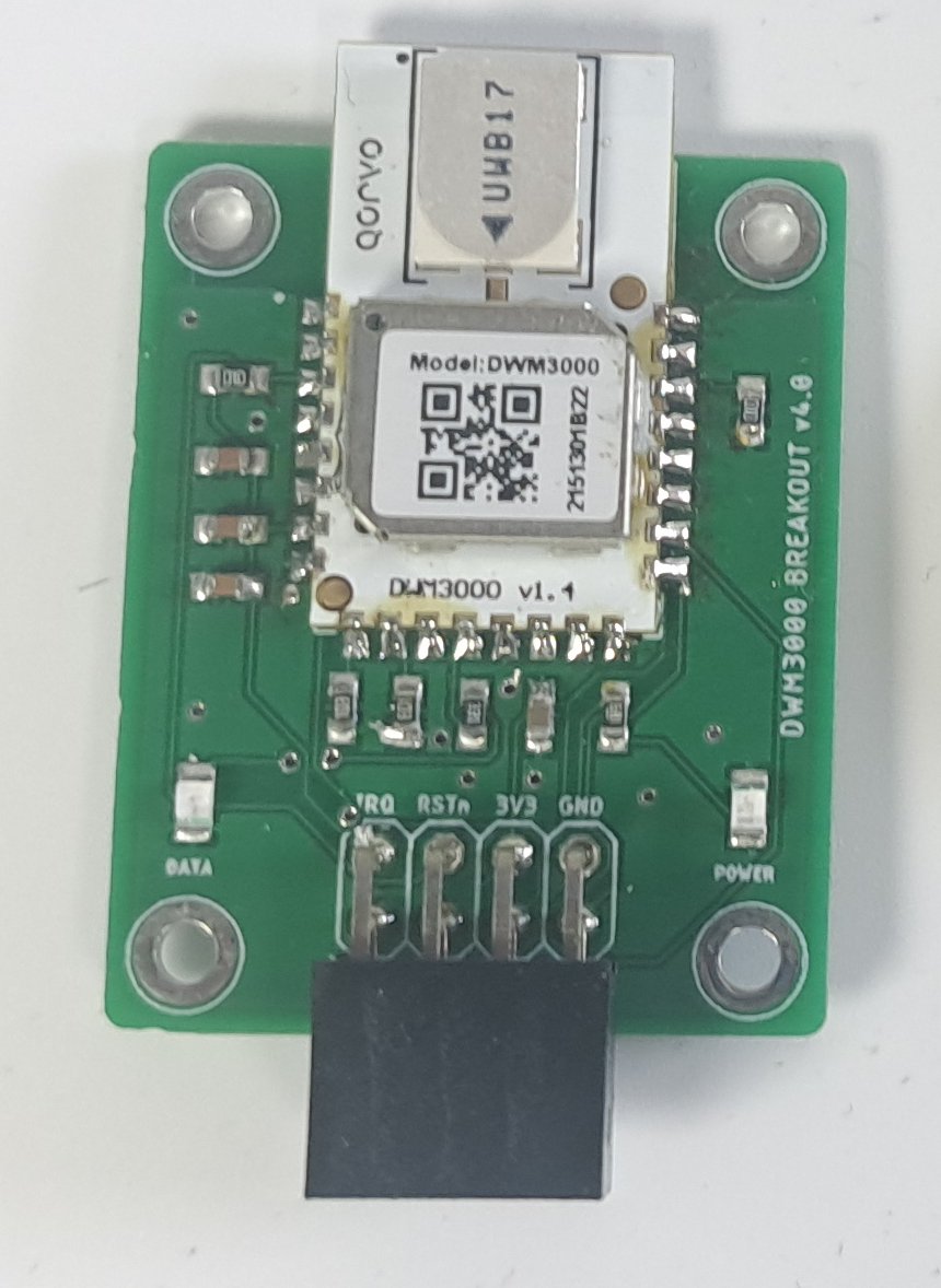 Module breakout Centilog (DWM3000) assemblé, vue de dessus avec le header 1×8
